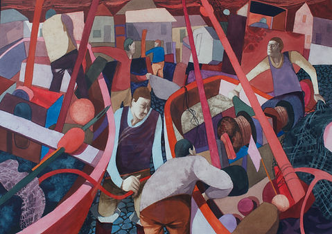 George Large, artist, painter, for sale, Aldeburgh, Suffolk, fishermen
