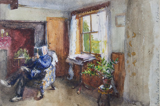 Alma Gogin artist for sale watercolour interior scenes Bloomsbury Brighton SuNicholas Holloway