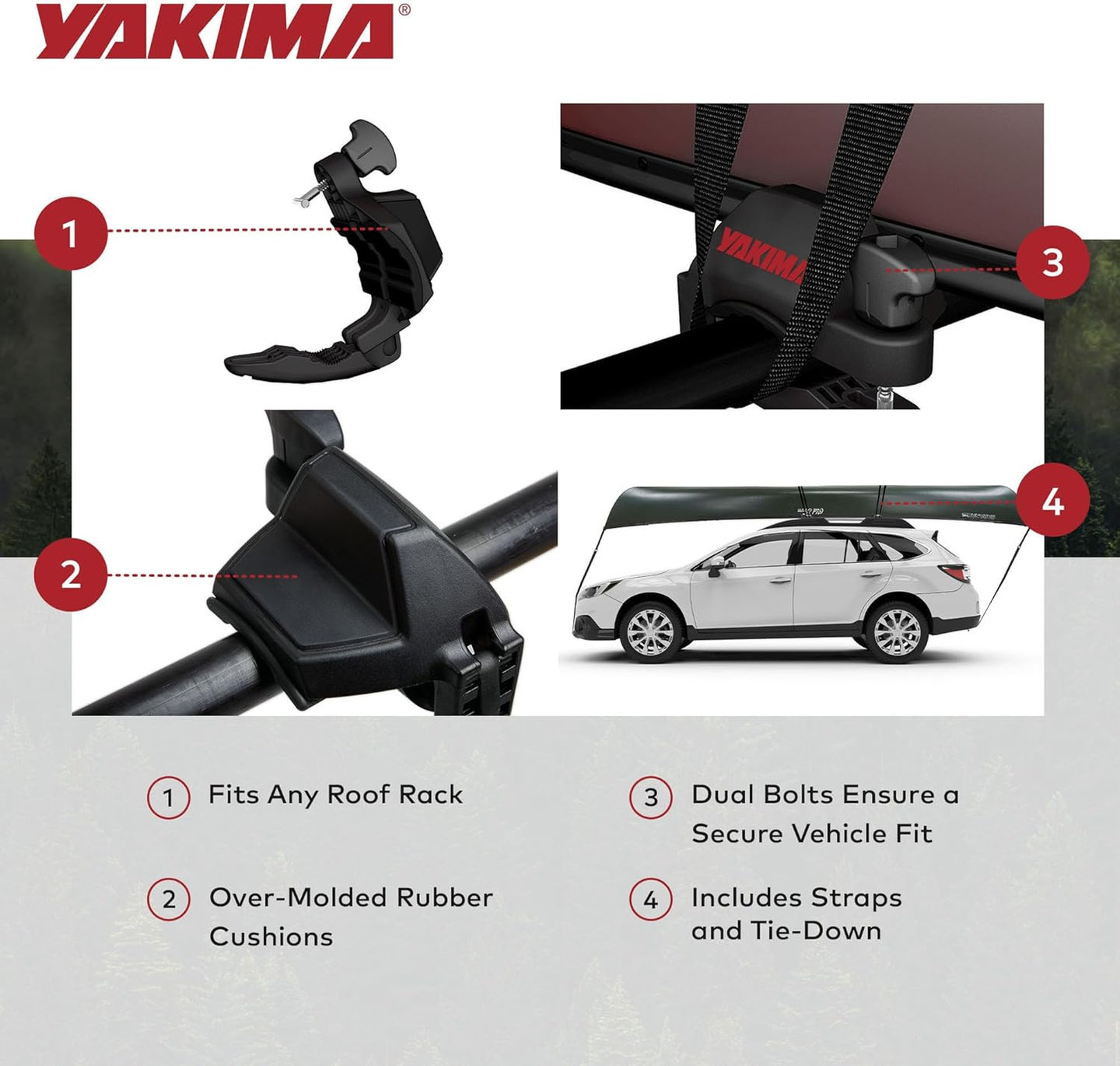 YAKIMA KeelOver Rooftop Mounted Canoe Mount