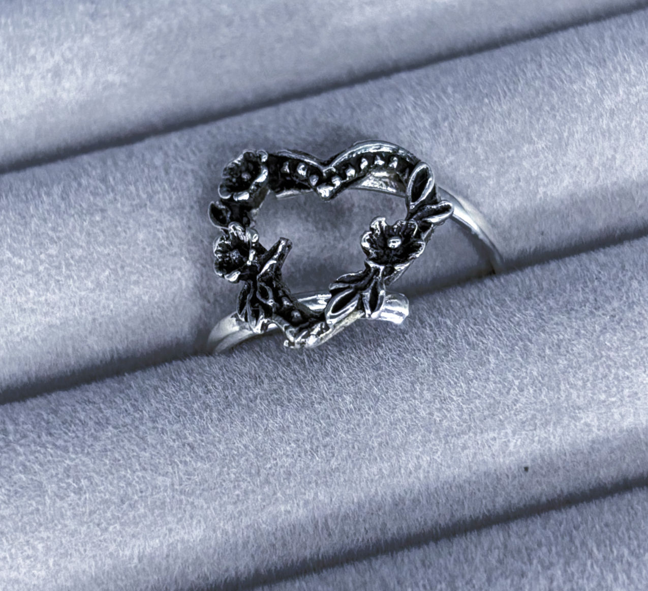 Bague Corazon y Flores