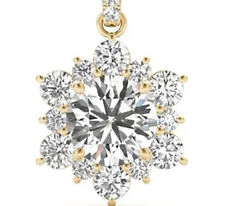 Diamond Flower Pendant