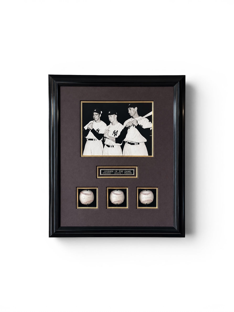 Three Legends of Baseball - Micky Mantle, Ted Williams and Joe Dimaggio - Signed baseballs