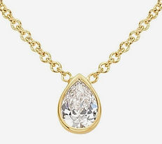 Pearshape Diamond Solitaire Pendant