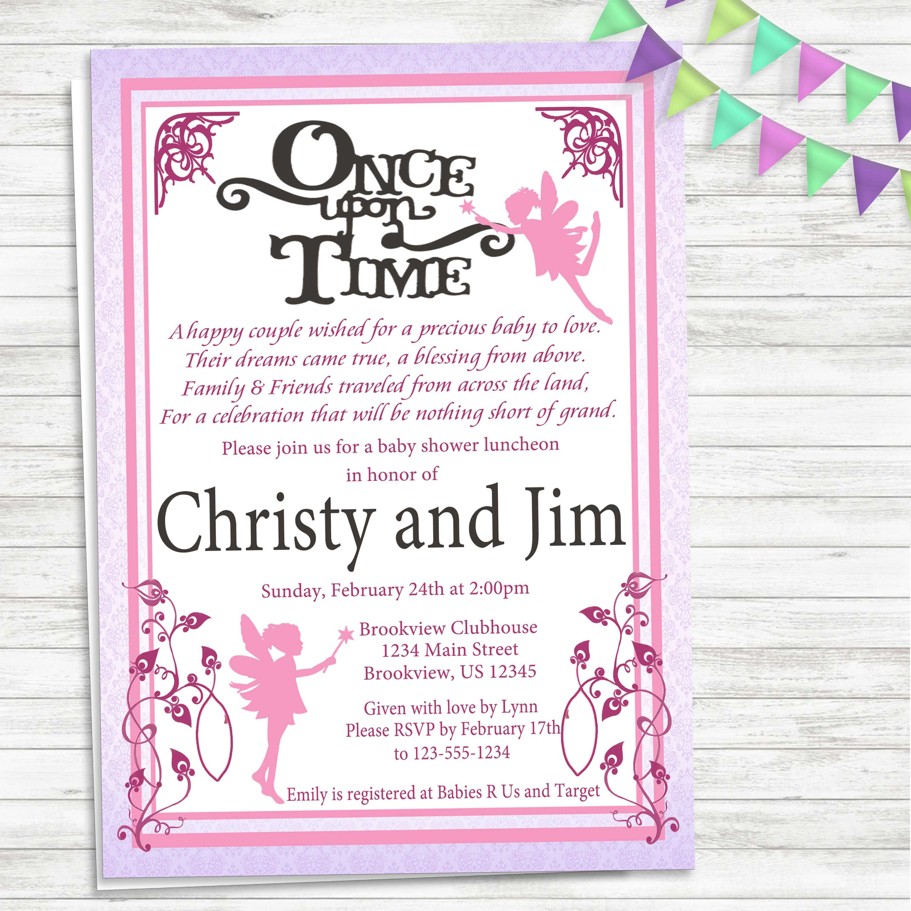 Once upon a time fairy tale baby shower