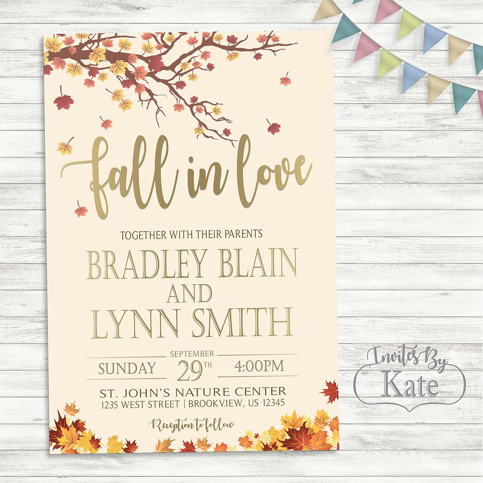 Fall in Love Autumn Wedding Invitations