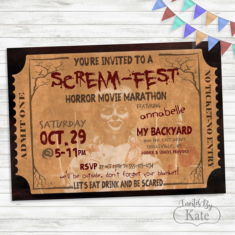 Thumbnail: Horror Movie Scream Fest Party Invite