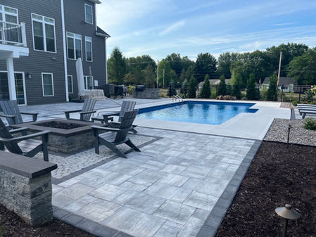 New firepit in Fairport, NY. Designed and Installed by Rochester Landscape Designs, Inc.