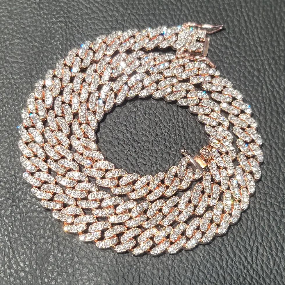 Thumbnail: Fashion Hip Hop Miami Cuban Necklace Chain Full Diamonds 9mm 12mm 15mm 20mm 24mm