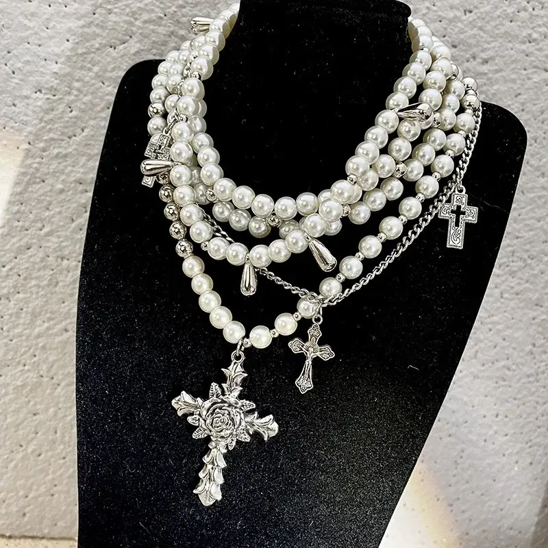 Thumbnail: XIALUOKE Pearl Beaded Necklace Multi-Layer Wear Men's Women's Sweater Chain