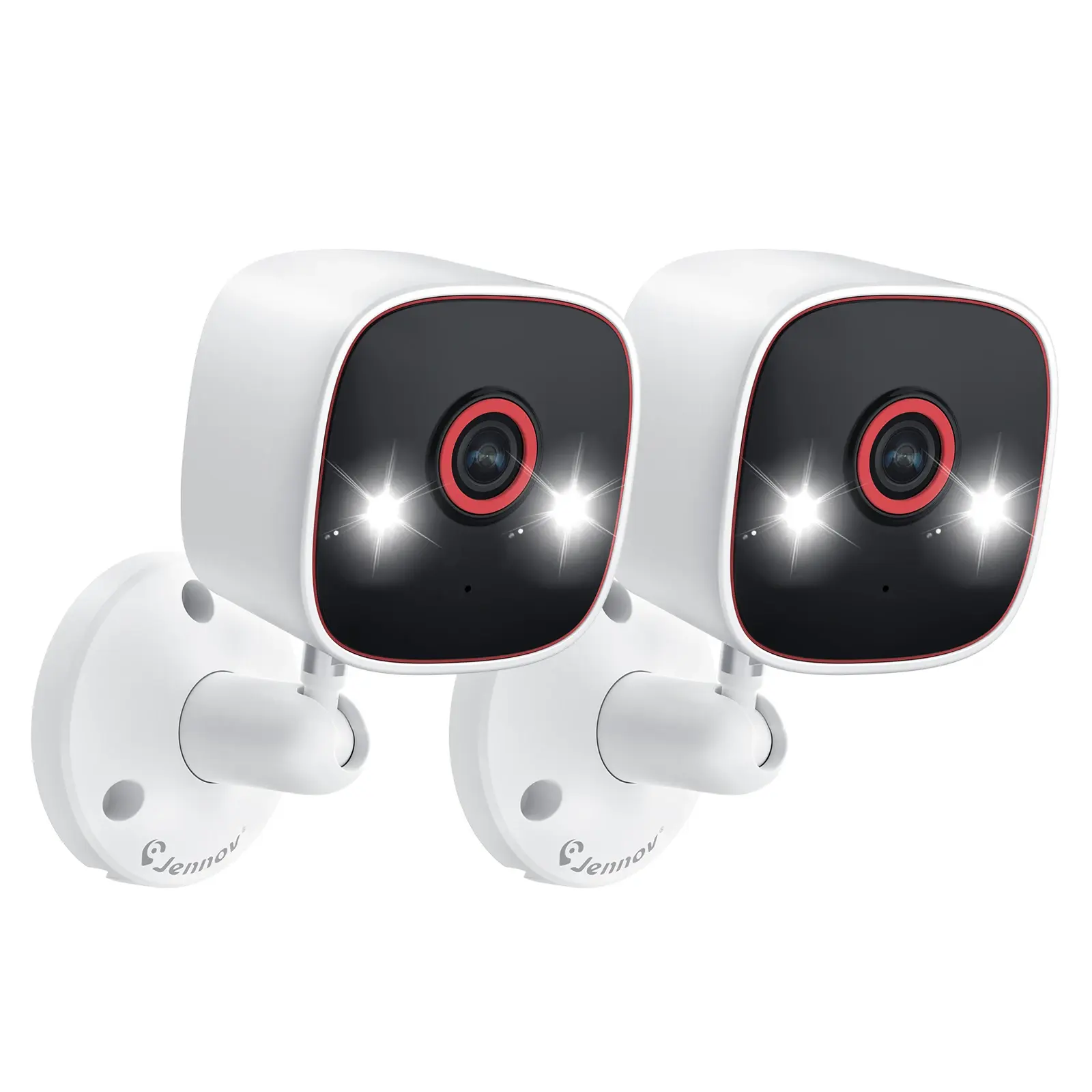 Jennov 2PCS Indoor/Outdoor Cameras 1296P Pet Camera WiFi Camera Baby Monitor Co