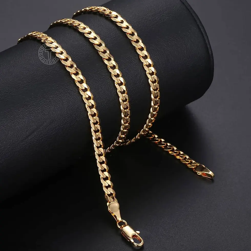 Thumbnail: Trendsmax Men's Cuban Link Chain Necklace Gold Color  Chain Necklace Gift for Me