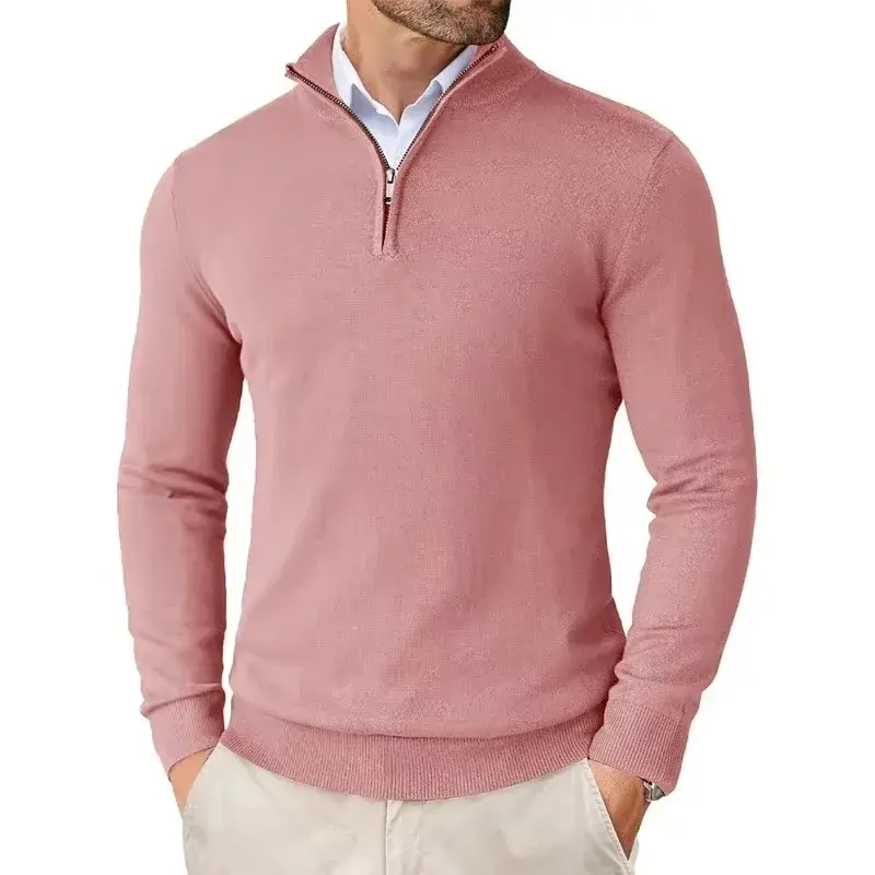 Thumbnail: Men's Quarter Zip Up Sweaters Slim Fit Lightweight Pullover Outdoor Mock Neck