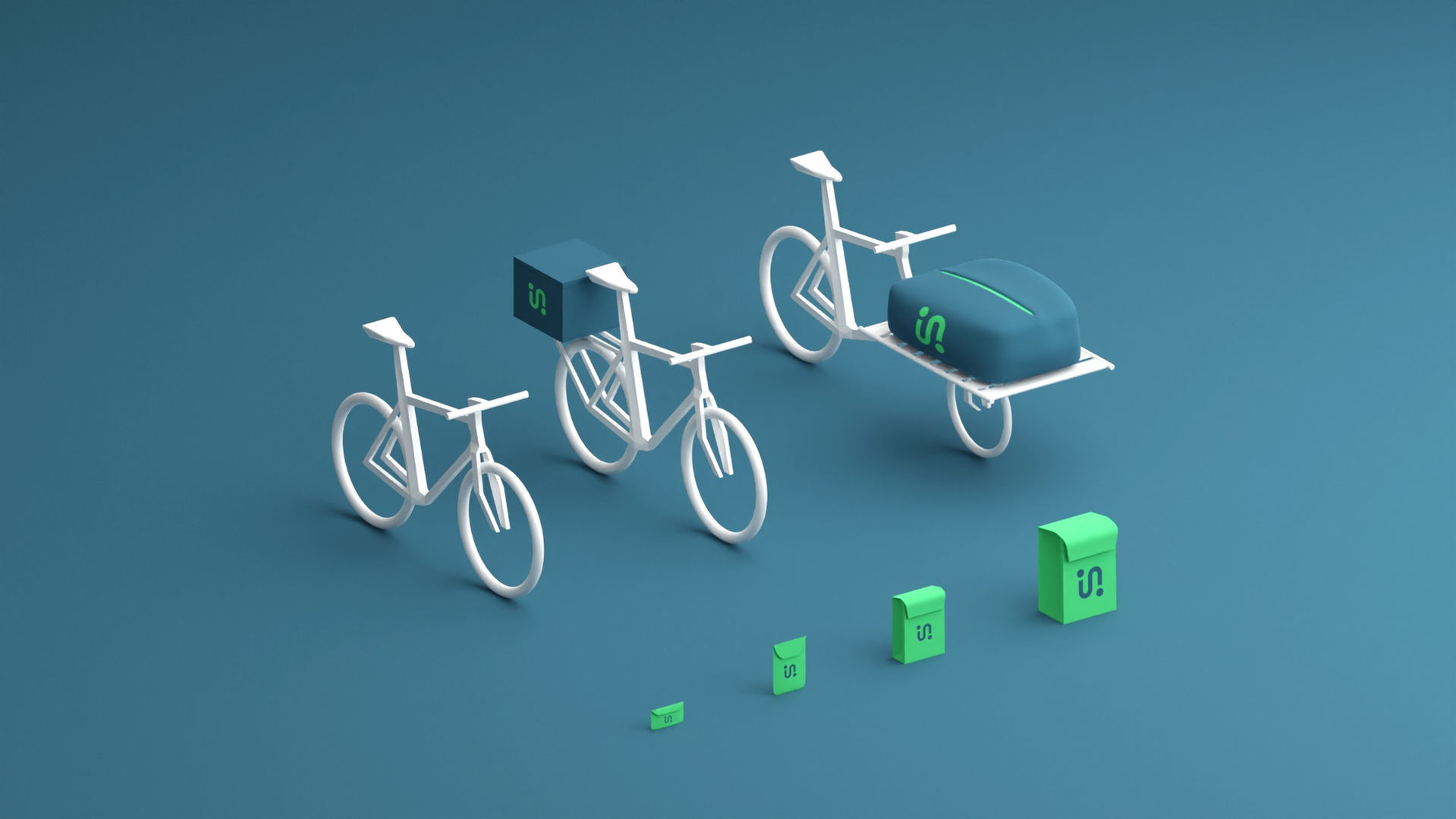 Bikes with bags and packaging