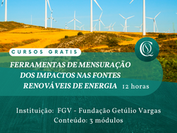 CURSO GRATUITO - Ferramentas de Mensuração dos Impactos Socioeconômicos nas Fontes Renováveis de Ene