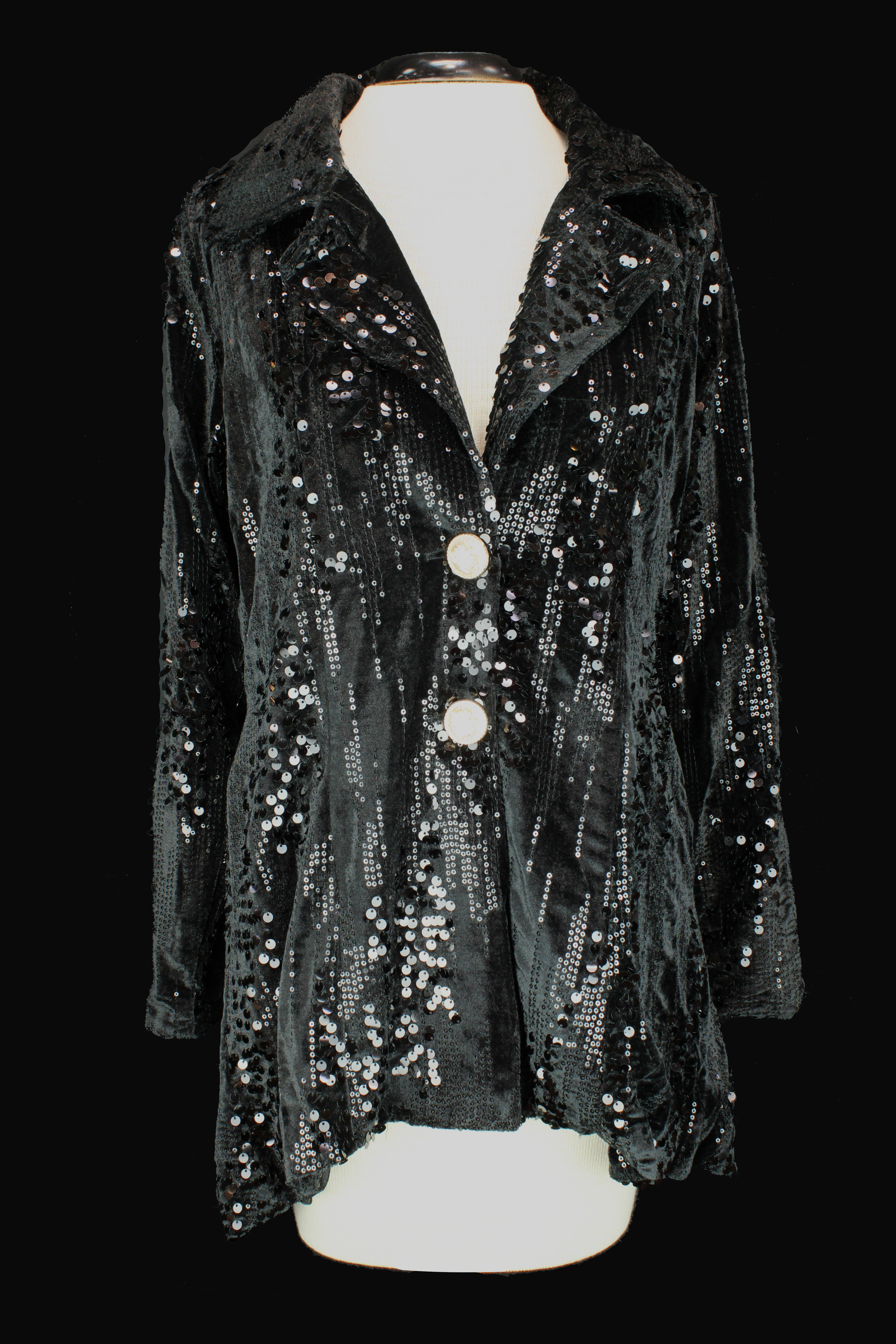 Adore Hi-Low Sequin Velvet Blazer