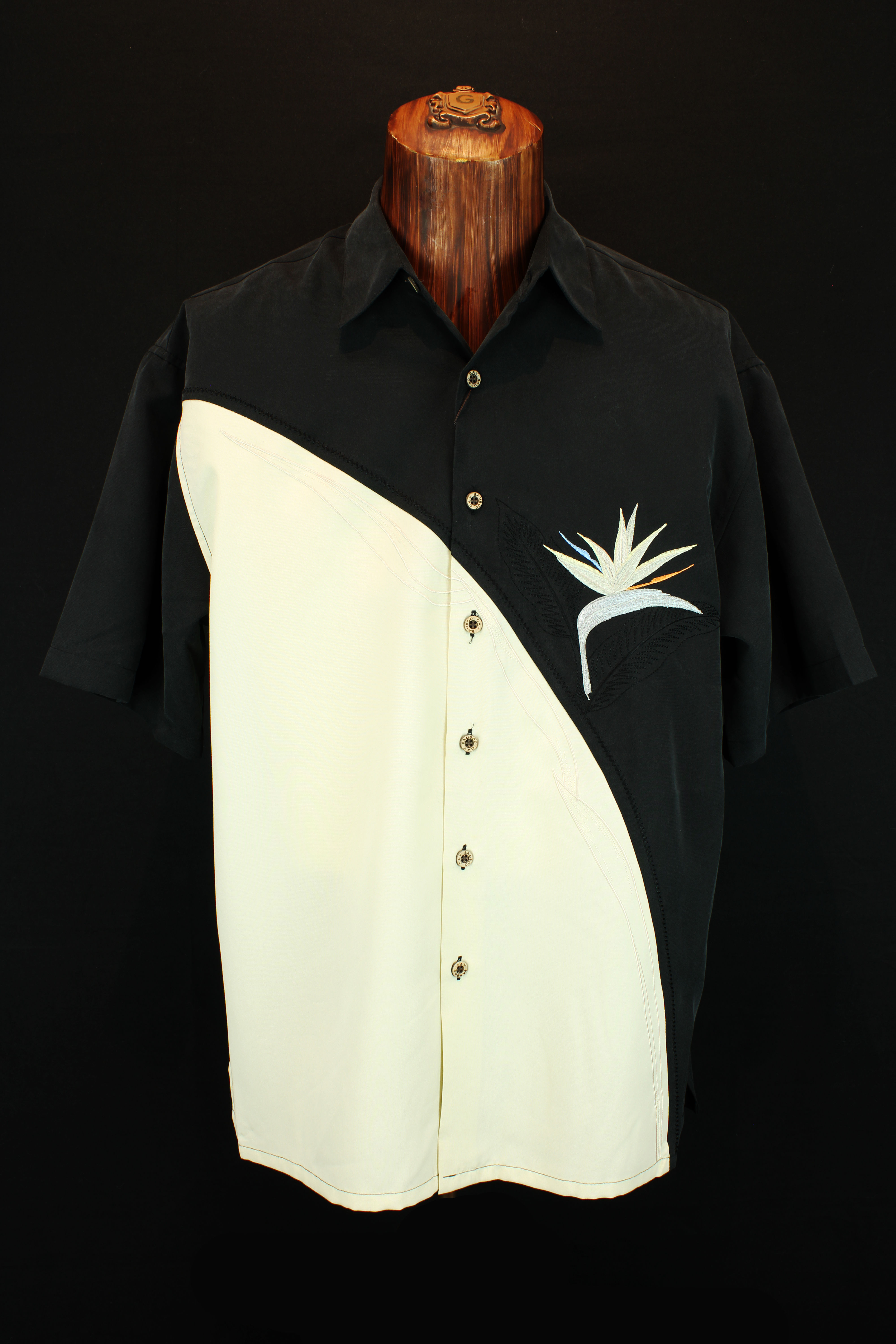 Bamboo Cay Two Tone Birds of Paradise Black