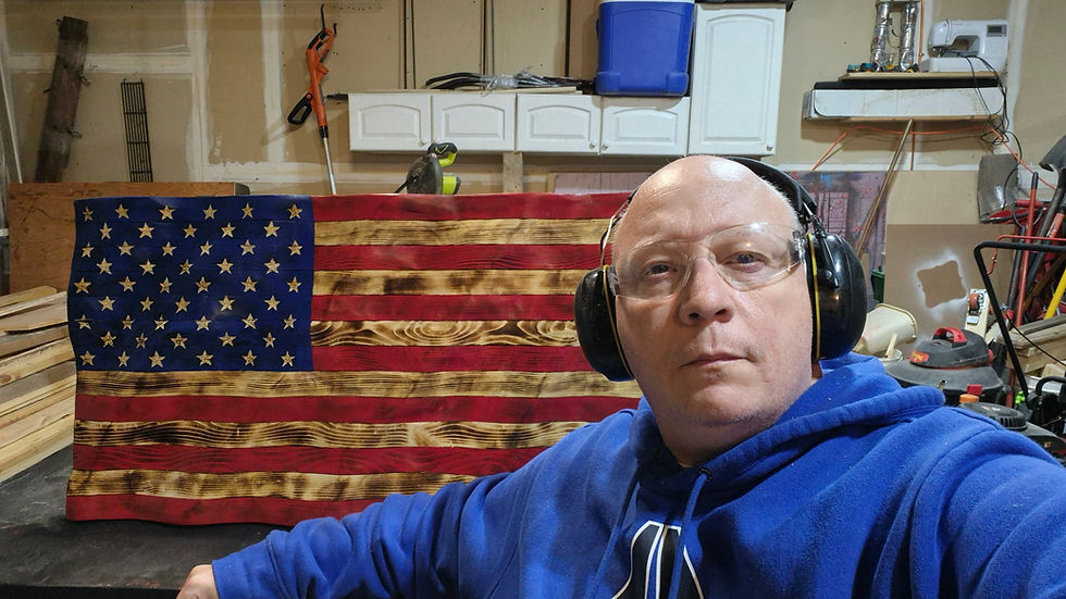 Thumbnail: Rustic Wavy US Flag (Wood)