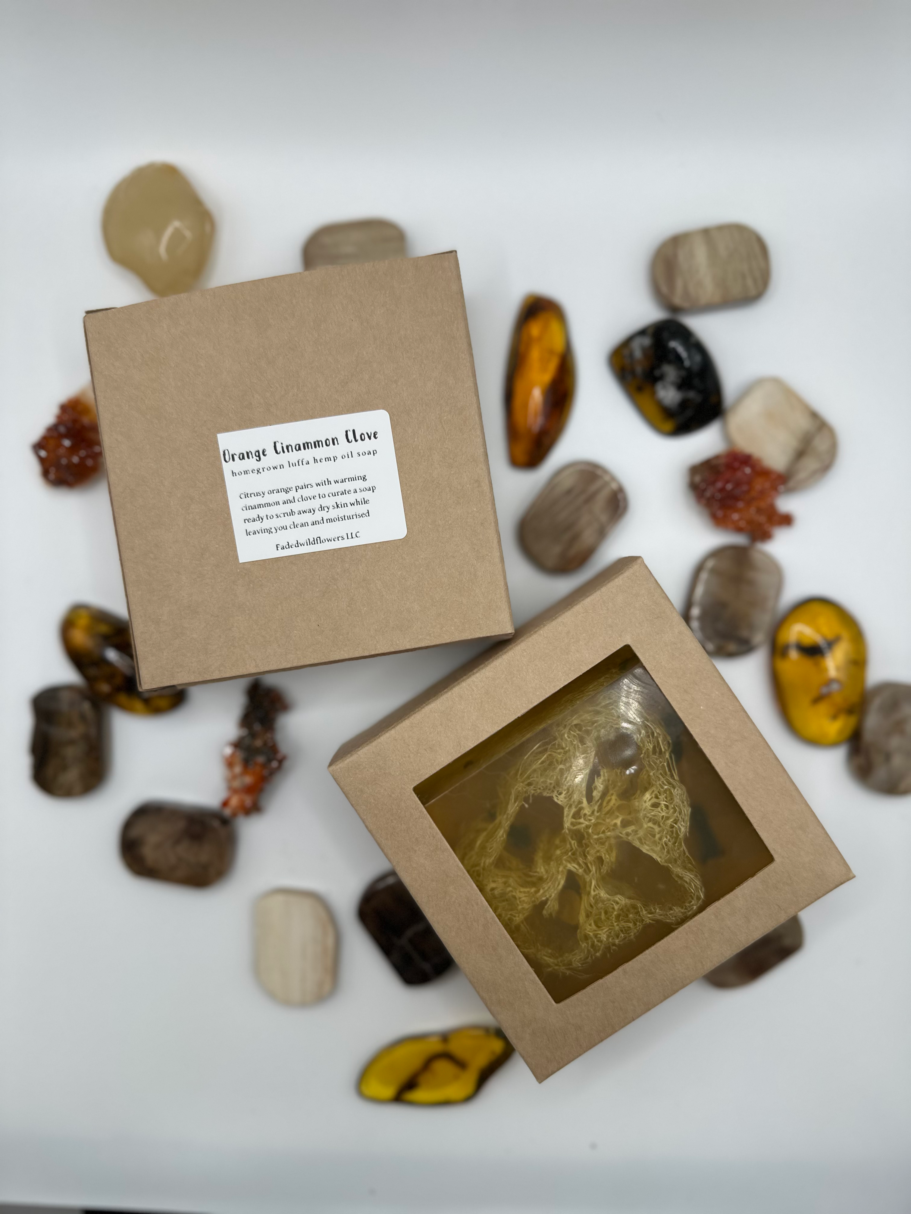 Orange Cinammon Clove Hemp Oil Luffa Soap