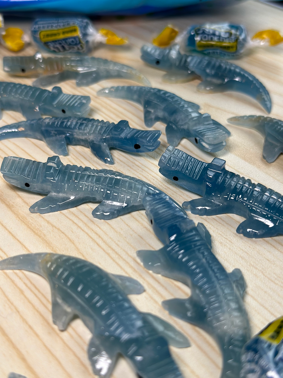 Thumbnail: Intuitively selected lemurian aquatine calcite alligator 