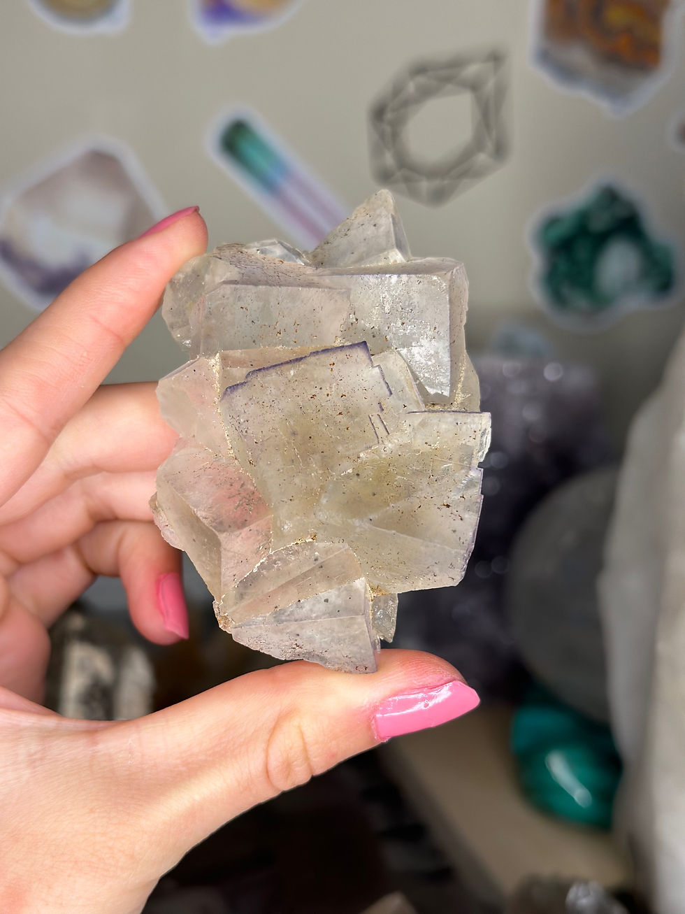 Thumbnail: Fluorite with chalcopyrite from Twist Pocket Yorkshire UK