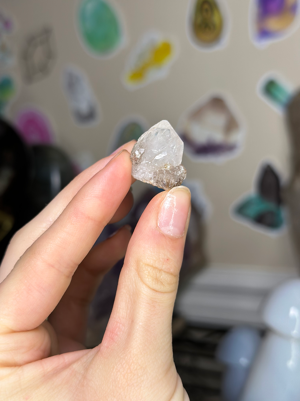 Thumbnail: Smoky quartz elestial with geothite 4th of July Pocket 