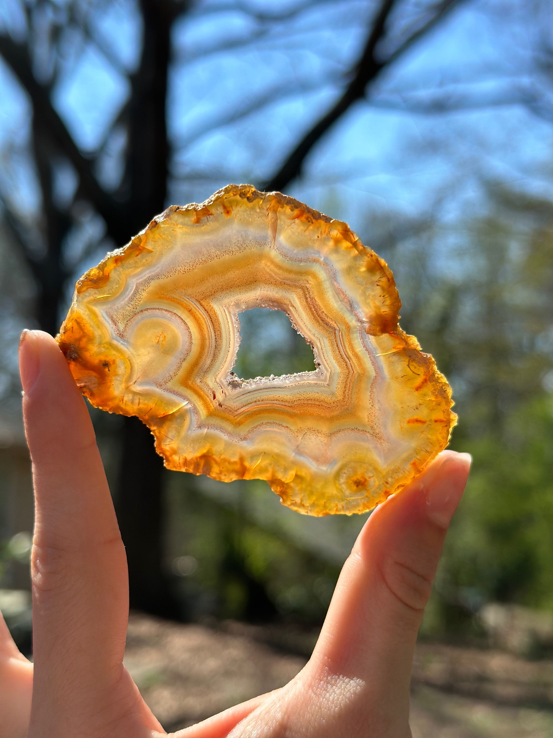 Orange and purple Laguna agate 1970s