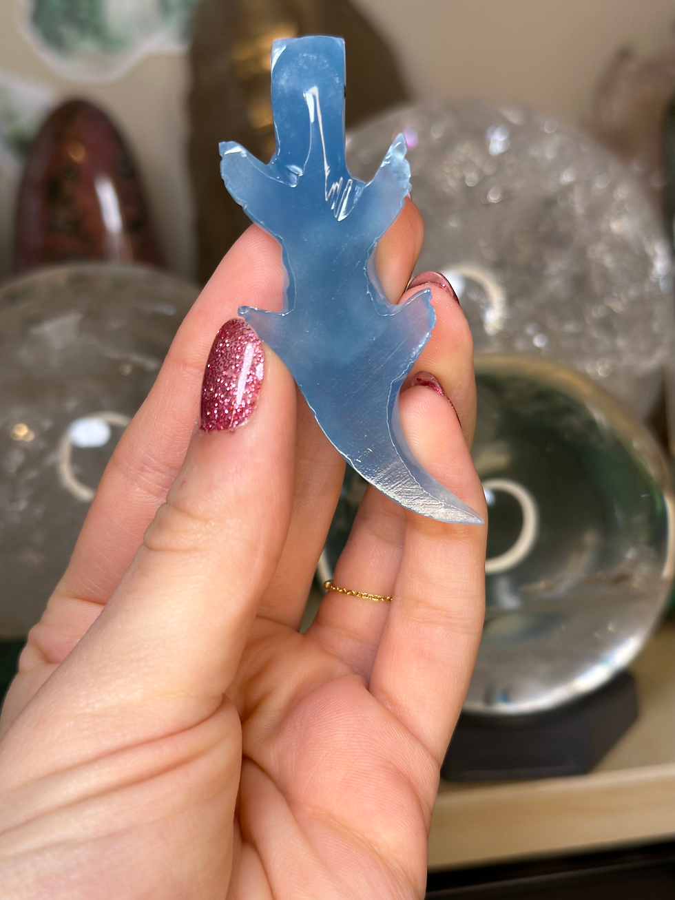 Thumbnail: Intuitively selected lemurian aquatine calcite alligator 