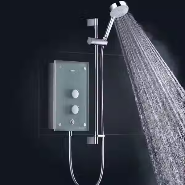 Eye-level view of a modern MCB panel suited for household electric showers
