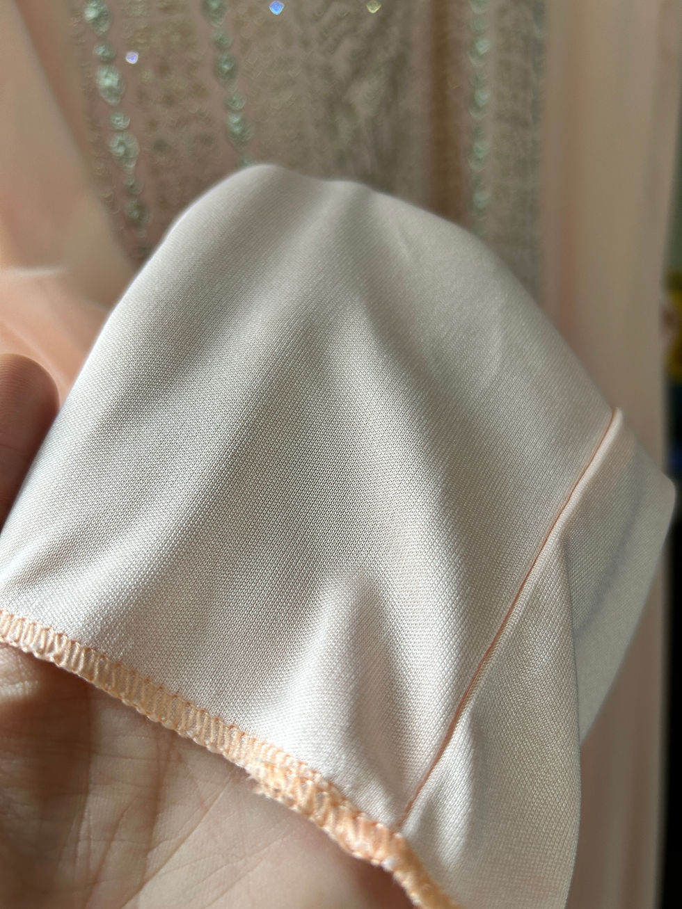Thumbnail: Kuftan | An embroidered chiffon overlay paired with a long-sleeve dress 