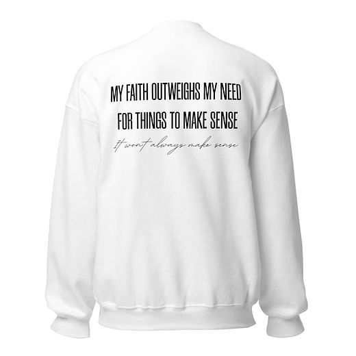 さらに100円引き◆MMLG◆BLANK LETTER SWEAT Black | Faith Message Unisex Sweatshirt | Faith Over Logic