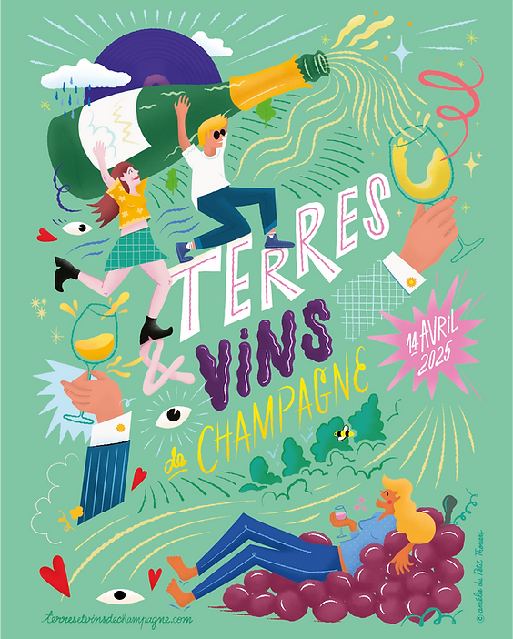 Affiche pour le salon du groupe Terres et vins de Champagne