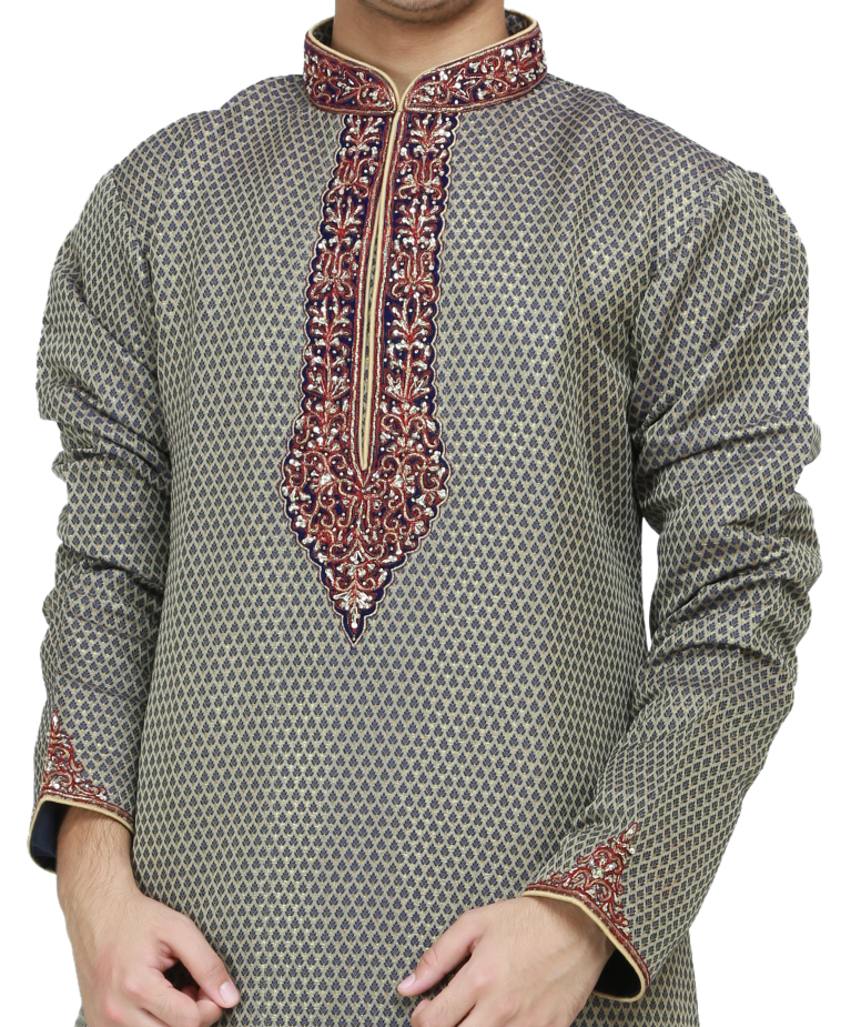 Ethnic | Woven Art Silk Kurta Set in Green | Indian | Kurta Paijama