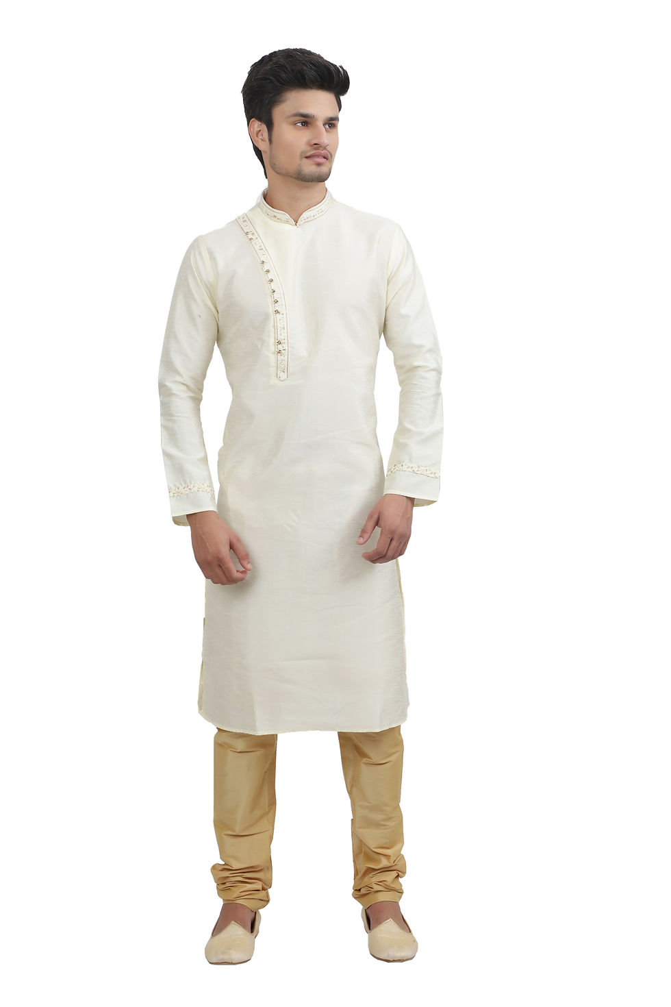 Ethnic | Kurta Paijama | Indian | Light Cream | Full Sleeve