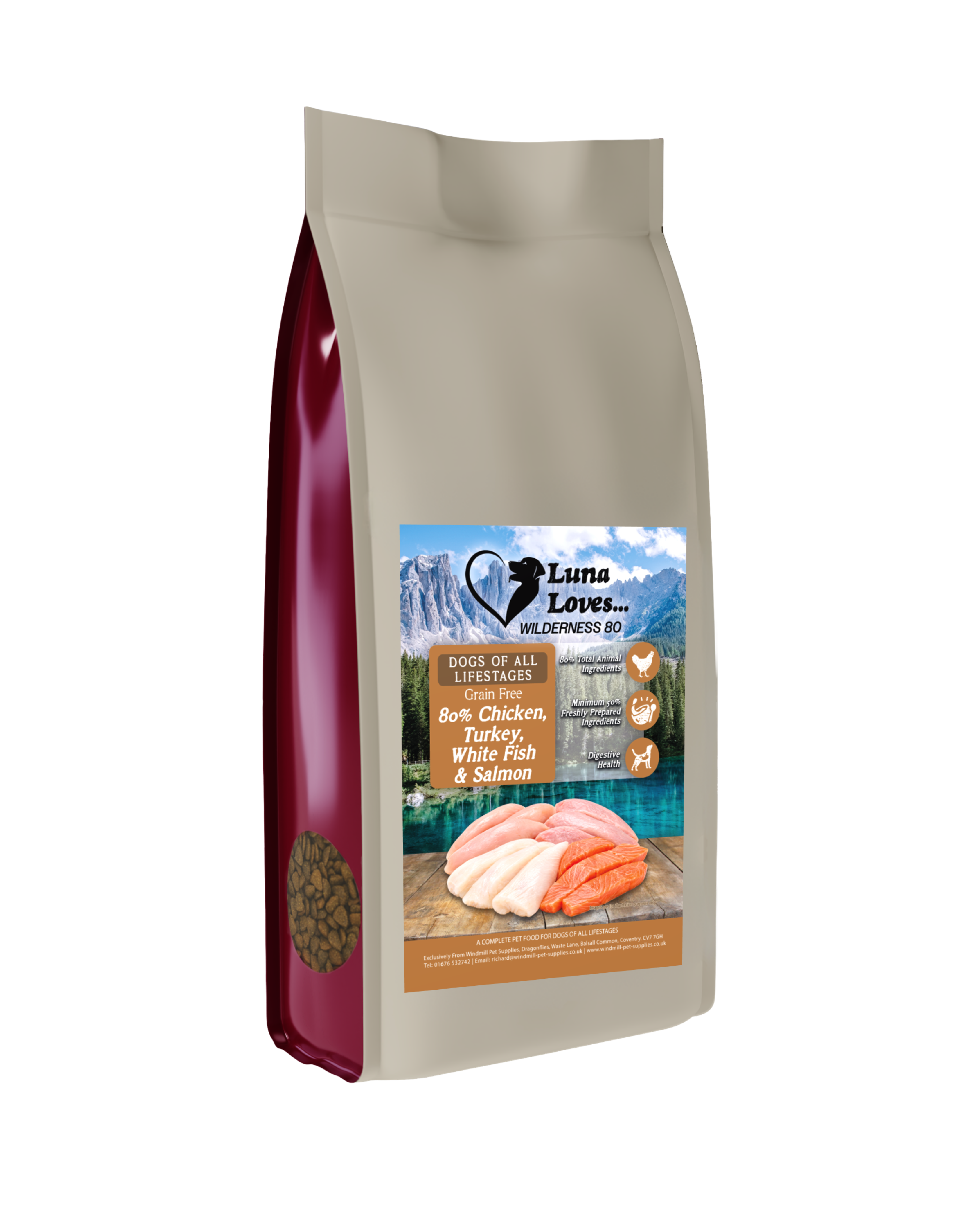Luna Loves Wilderness 80 - Chicken, Turkey & Fish Dry Dog Food