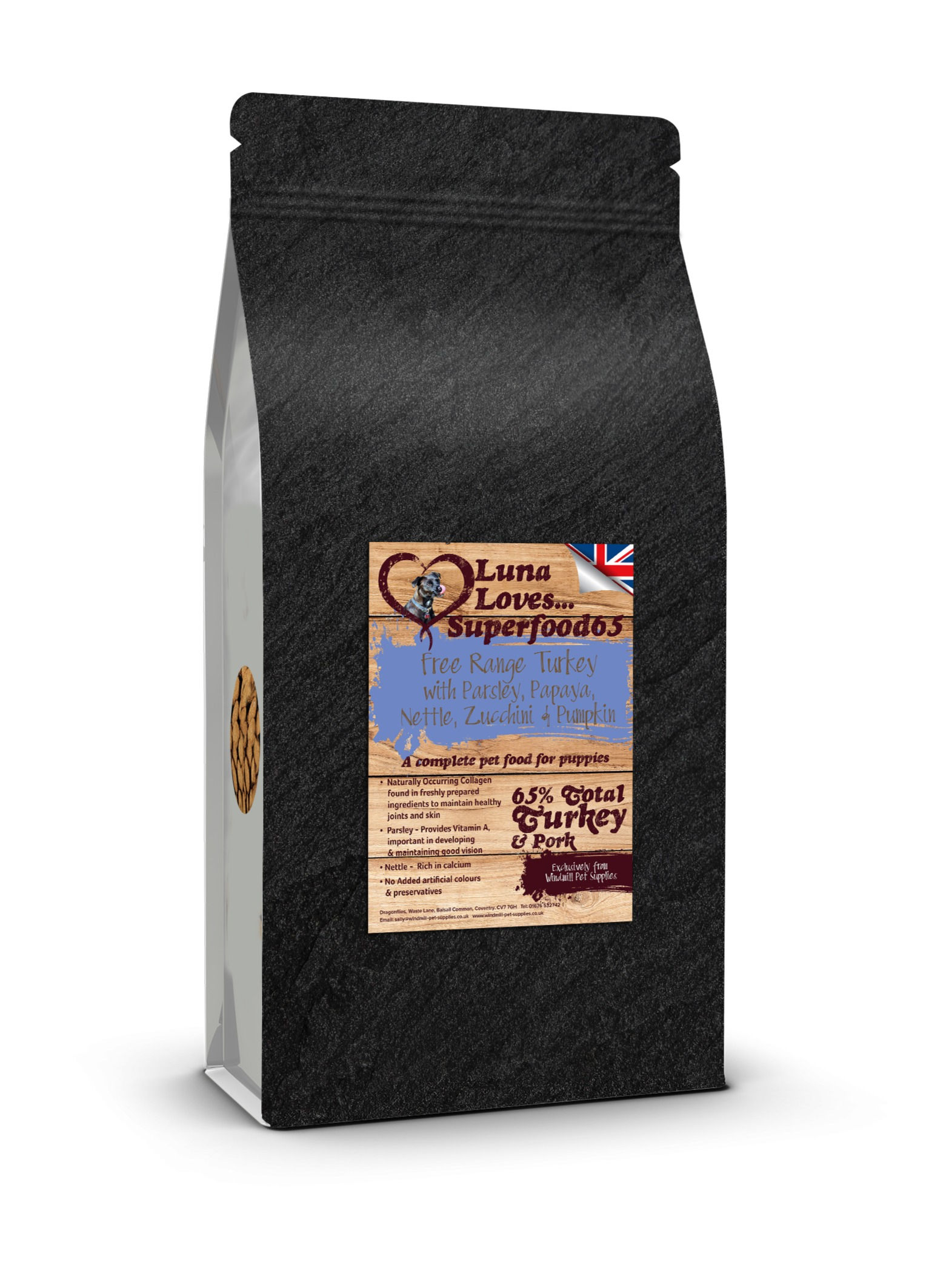 Luna Loves Superfood 65 Puppy Turkey & Pork Dry Dog Food