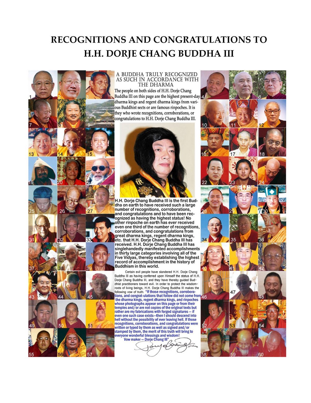 Who Is His Holiness Dorje Chang Buddha III?