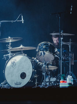 Alex Shellnut from A Day to Remember playing SJC drumkit