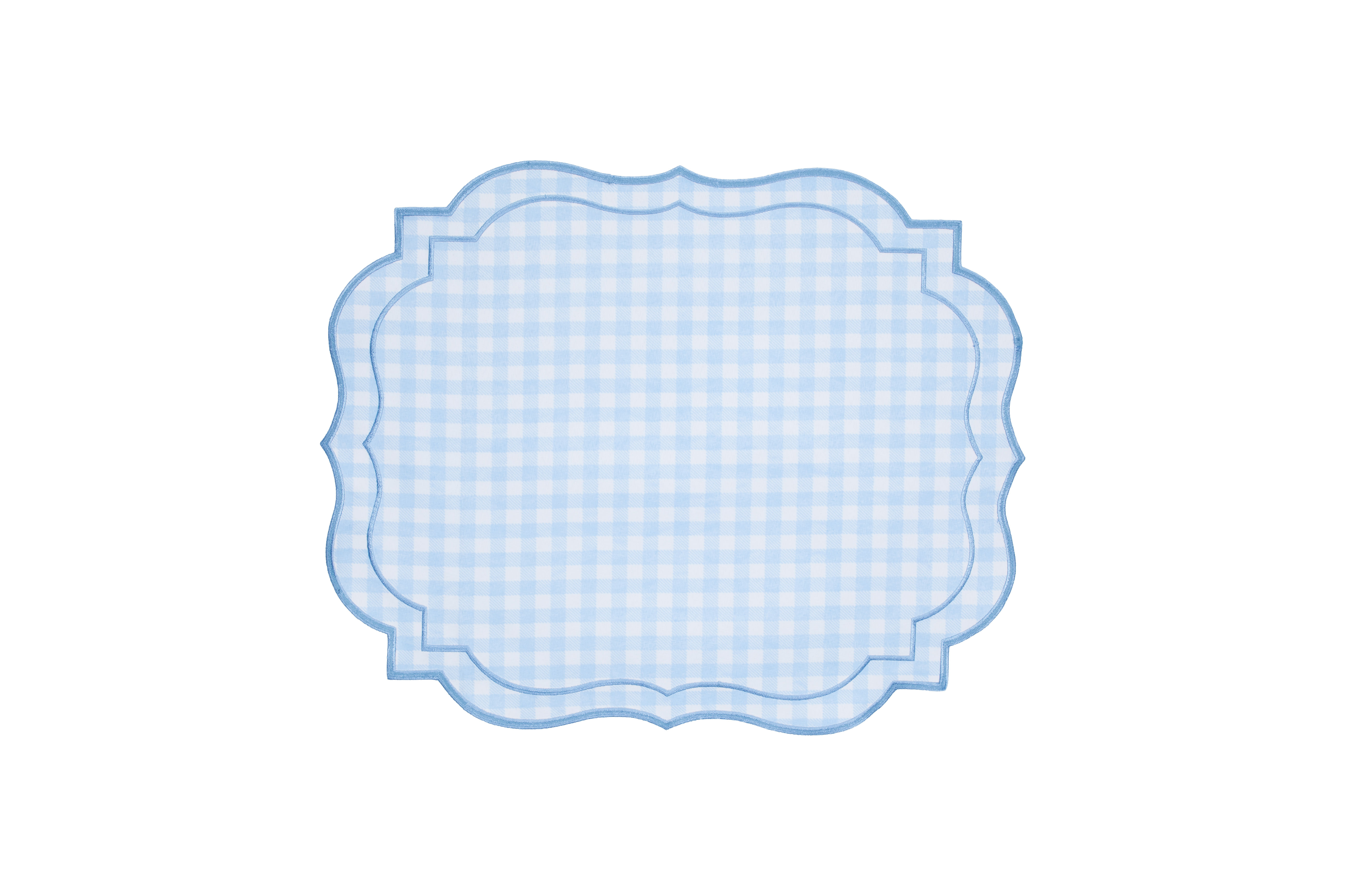 Jogo Americano Dupla Face Xadrez Azul Retangular