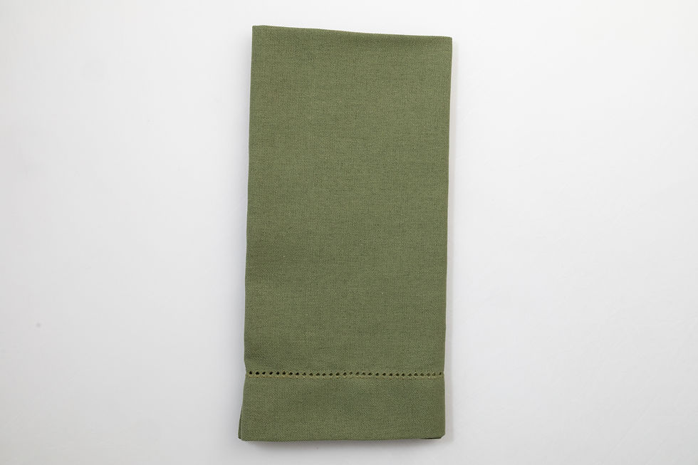 Guardanapo de Linho Misto Ponto Ajour Verde Oliva