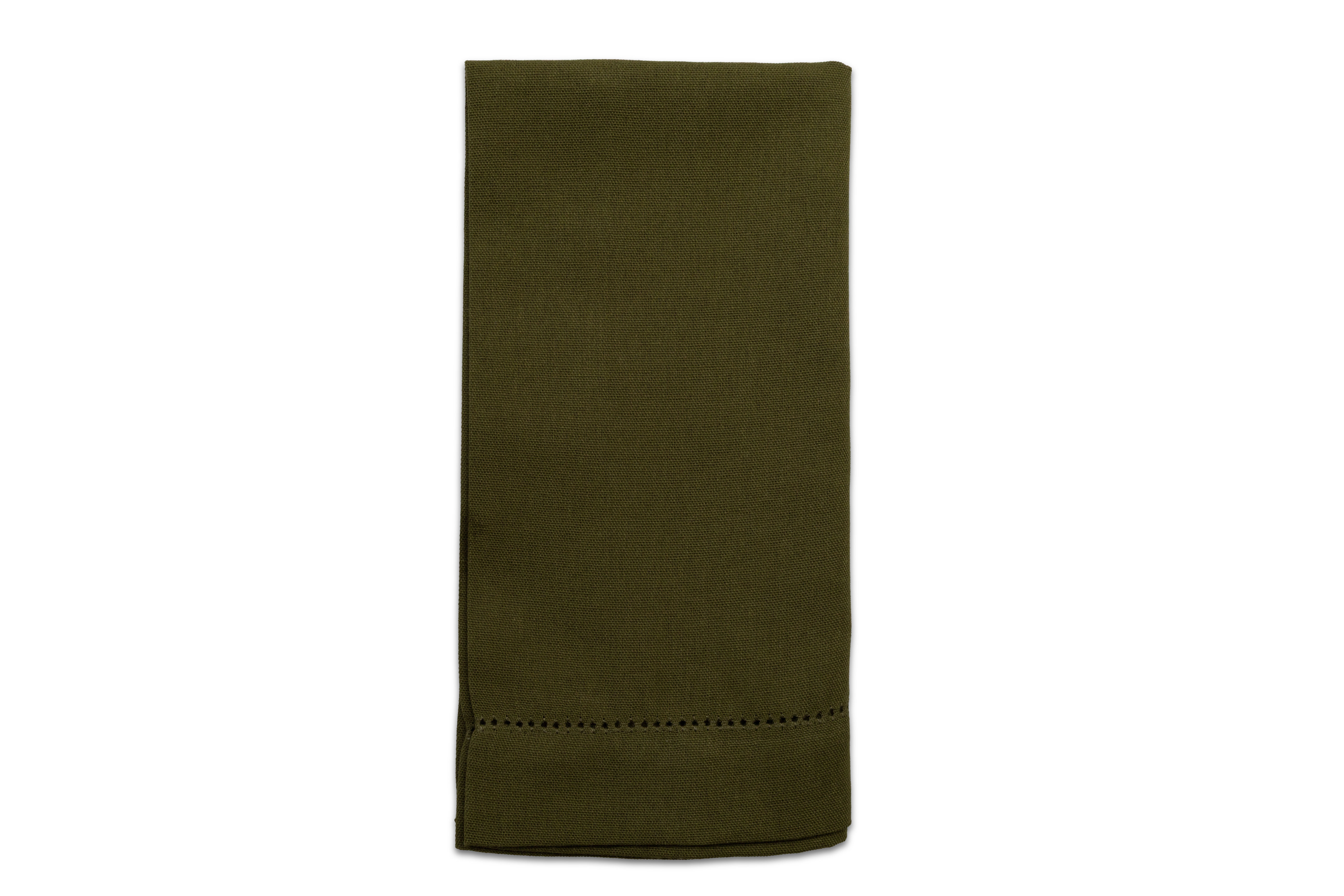 Guardanapo de Linho Misto Ponto Ajour Verde Militar