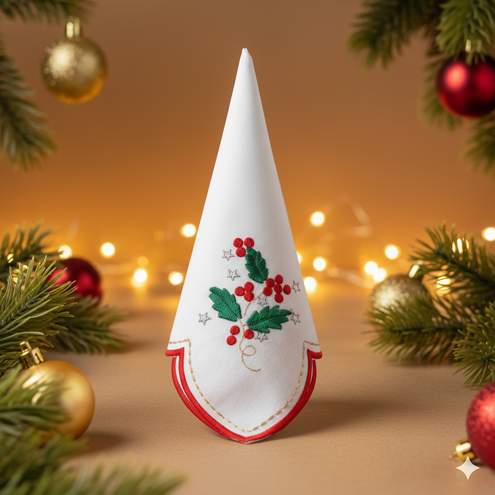 Miniatura: Guardanapo com Bordado de Natal