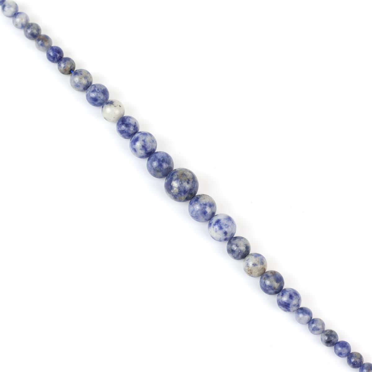 100cts Blue Jasper Graduated Plain Rounds 40cm Strand