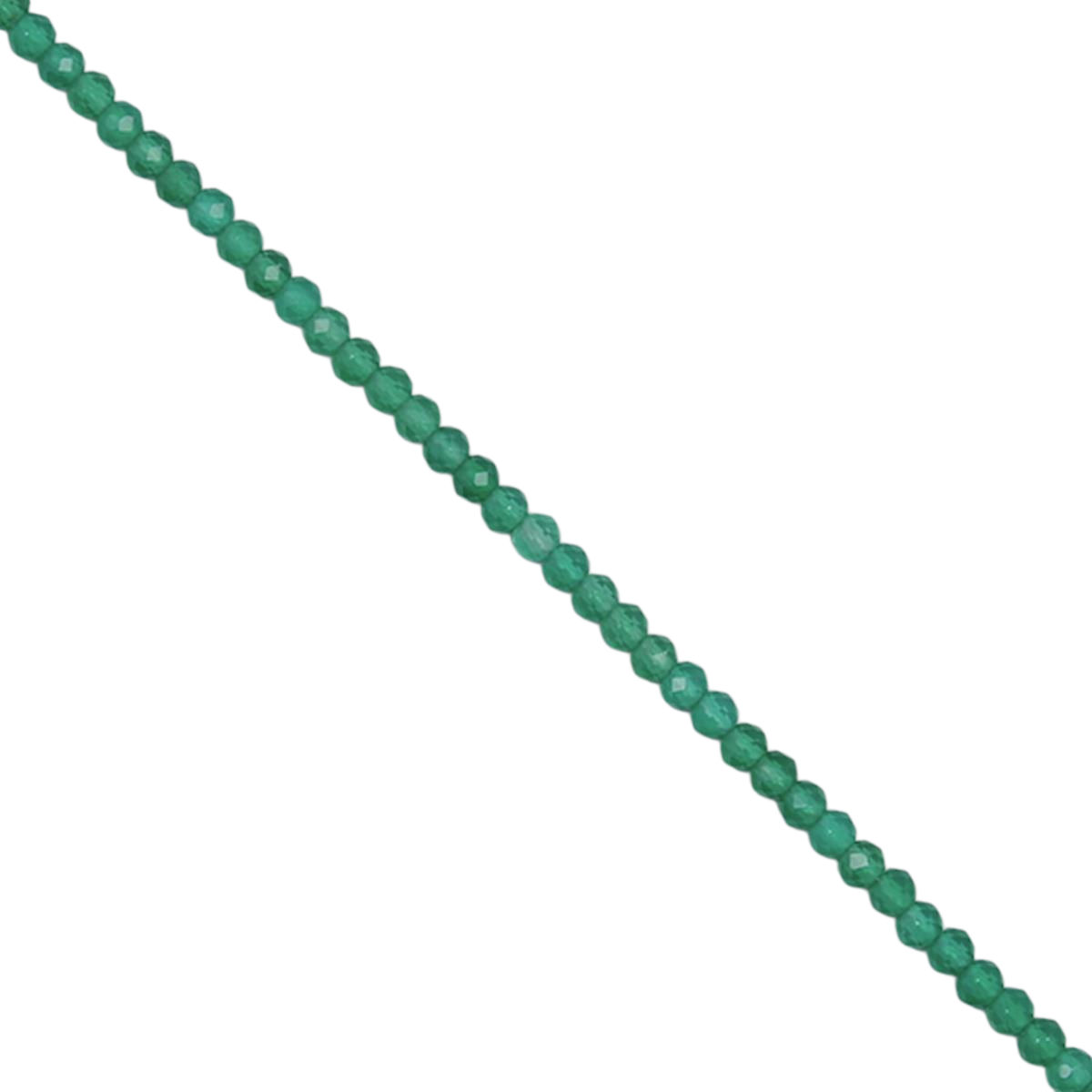 15cts Green Onyx Micro Faceted Rounds Approx 3mm, 29cm Strand