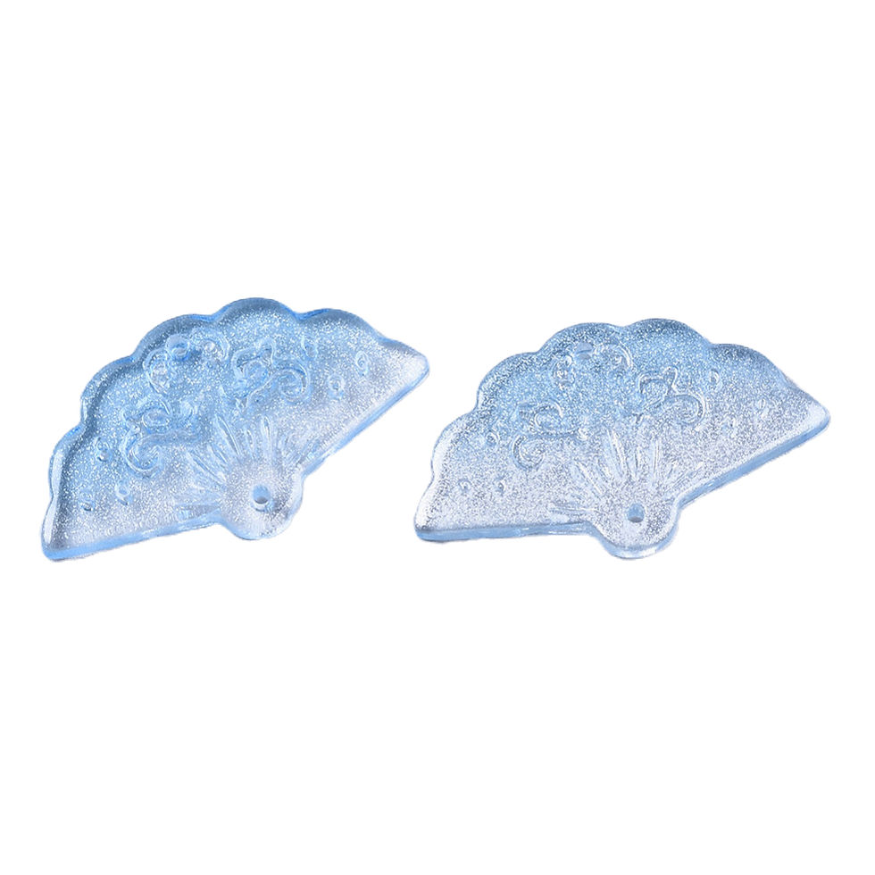 Thumbnail: Transparent Spray Painted Glass Fan Link - Dark Red or Blue
