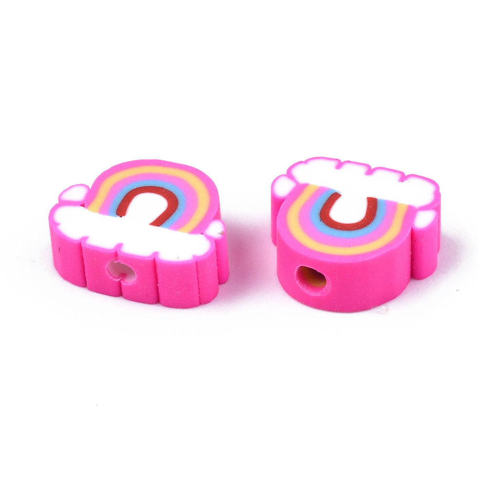 Thumbnail: Handmade Polymer Clay Novelty Beads - Various Designs - Pack of 20