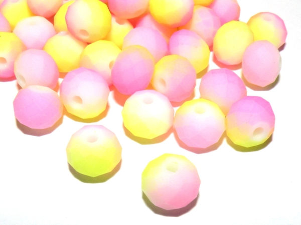 Thumbnail: Glass Faceted Abacus Bead 6x8mm - Rubberized Style Frosted - Pack of 25