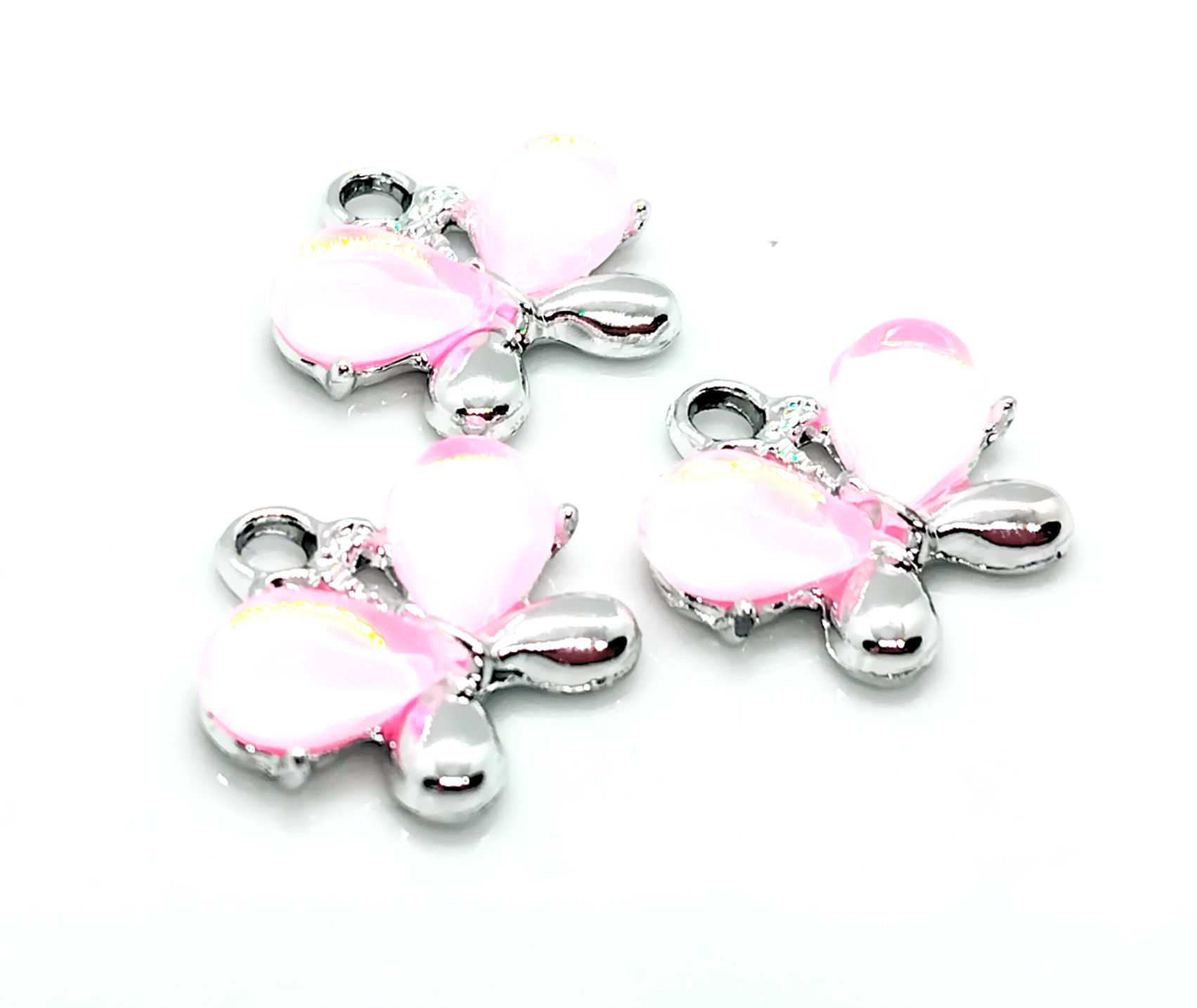 Metal & Acrylic Shimmery Butterfly Charm
