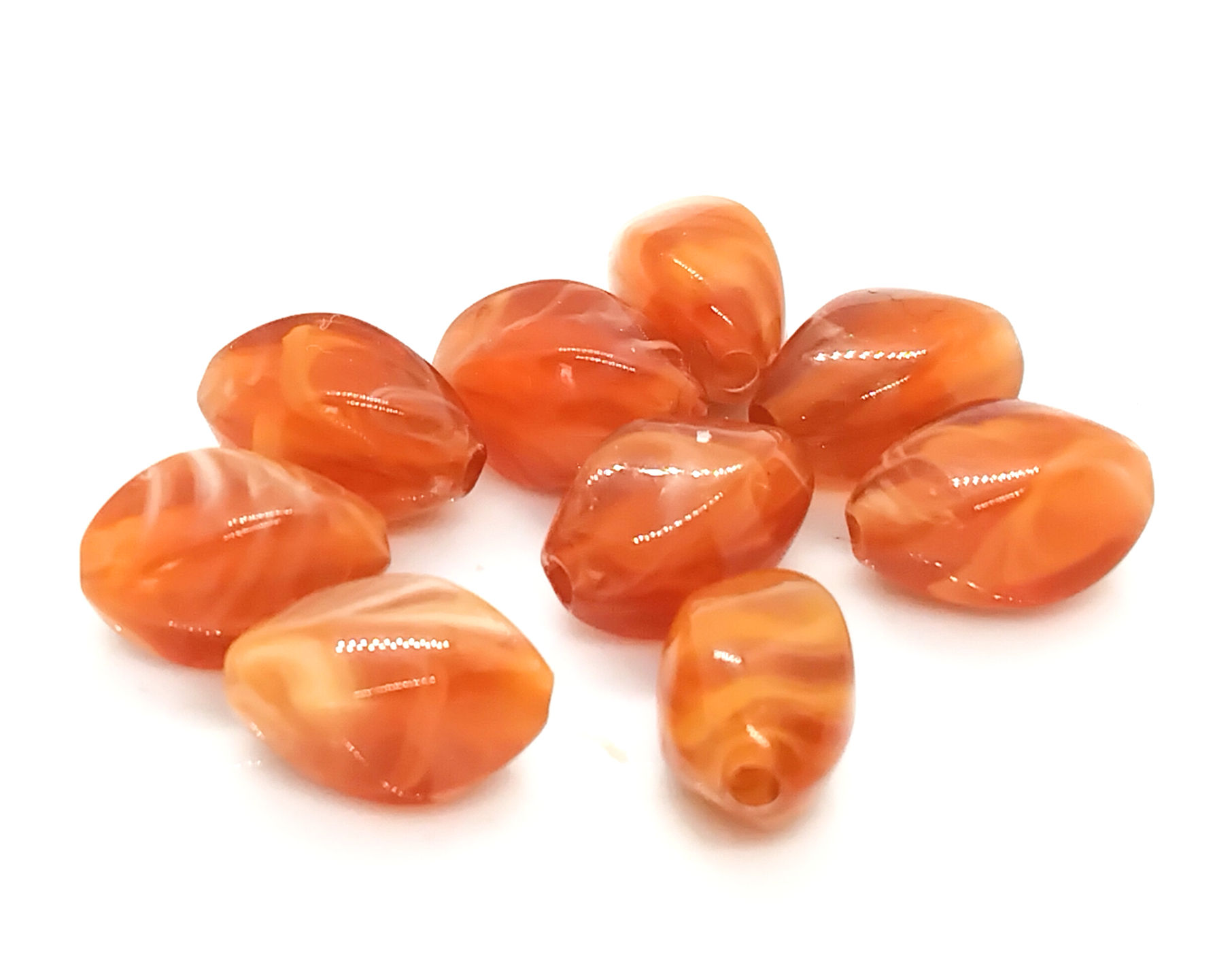 Acrylic Imitation Gemstone Beads 14x8mm - Pack of 10