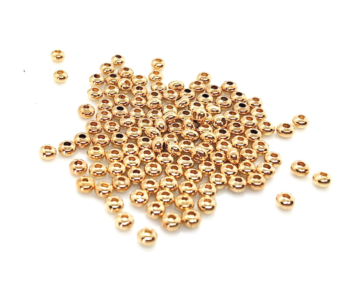 The Beadsmith Metal Round Beads 2mm - Gold - Pack of 144