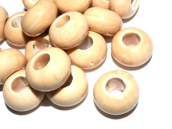Thumbnail: Bright Glazed Porcelain Rondelle Beads 9x15mm - Choice of Colours